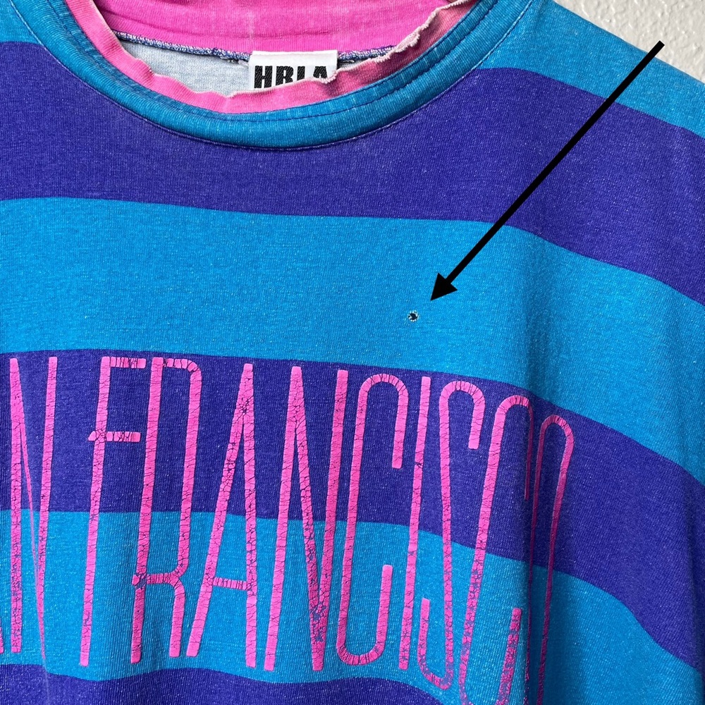 Vintage 80s Striped San Francisco Boxy Oversized Boxy T-Shirt - Picture 8 of 13